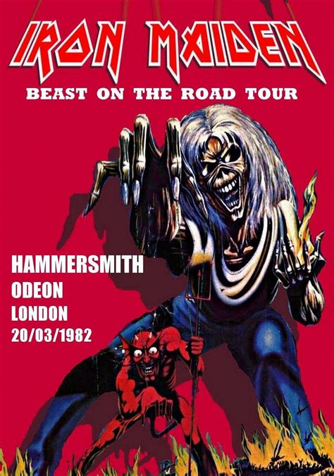 Iron Maiden Vintage Poster Hammersmith Odeon Uk 1982 Beast On The Road