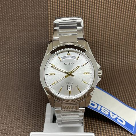 Casio Mtp D A Analog Stainless Steel Day Date Men S Casual Dress