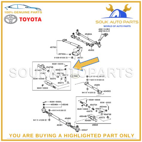 Genuine Toyota End Sub Assy Steering Relay Rod Rh