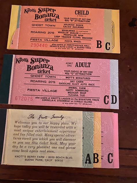 3 Vintage Knotts Berry Farm Ticket Books 15 Tickets Etsy