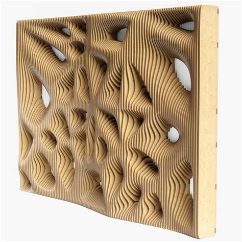 Parametric Wall 07 3d Cgtrader Architectural Decoration Parametric Wood Wall Art