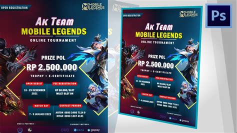 How To Edit Flyer Tournament Mobile Legend Speed Art Photoshop Cs 6