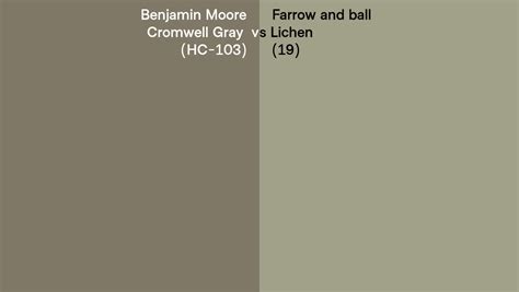 Benjamin Moore Cromwell Gray Hc 103 Vs Farrow And Ball Lichen 19