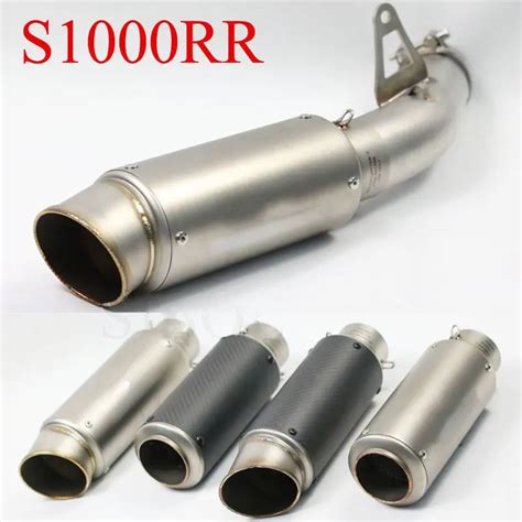 60mm Motorcycle Exhaust Pipe Carbon Fiber With S1000rr Middle Bend Engine Escape For Yoshimura