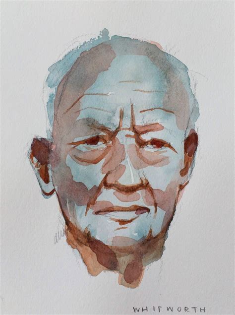 Old Man Study By Amber Whitworth Watercolor On Paper Watercolor