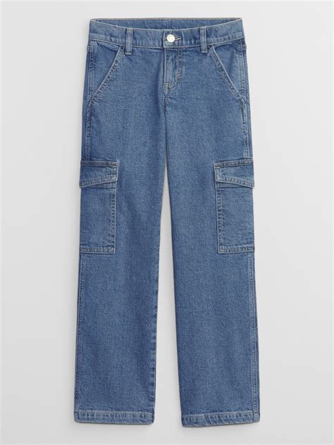 Kids High Rise Cargo Jeans Gap Factory