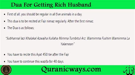 Powerful Dua For Rich Husband In Days Quranic Ways