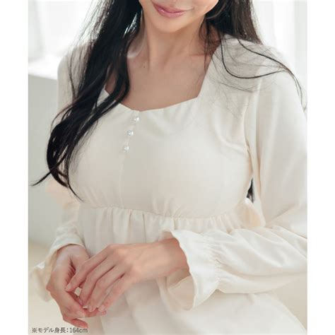 フランデランジェリー fran de lingerie ナイトブラ付きルームラウンジウェアナイトブラ付き長袖プルオーバー ルナイト プルオーバー ナイトブラ付きルームウェア ホワイト