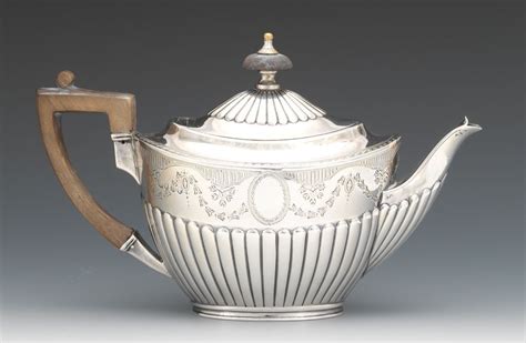 An English Sterling Silver Teapot London Ca 1883 Chinesetea Tea