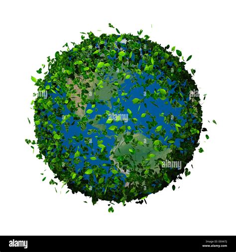 Planet Earth Covered With The Leaves Eco Globe Stock Photo Alamy