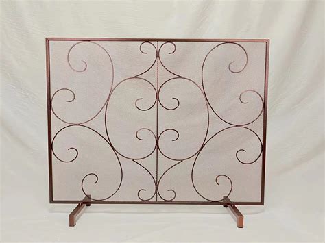 Kingson Single Panel Fireplace Screen Cover Handcrafted Solid Wrought