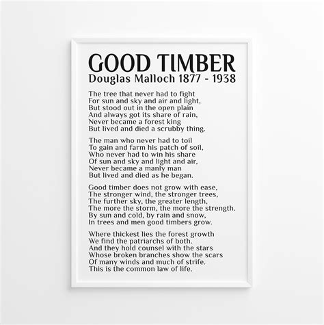 Good Timber Vintage Poem Poster Print By Douglas Malloch Digital