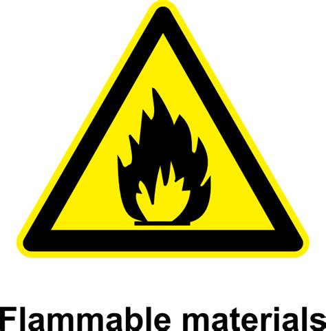 Sign Flammable Materials clip art Free Vector / 4Vector