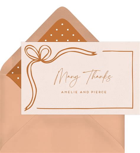 Prim Bow Thank You Notes In Pink Greenvelope