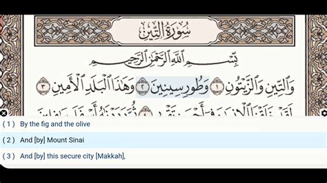 95 Surah At Tin Yaser Salamah Quran Recitation Arabic Text