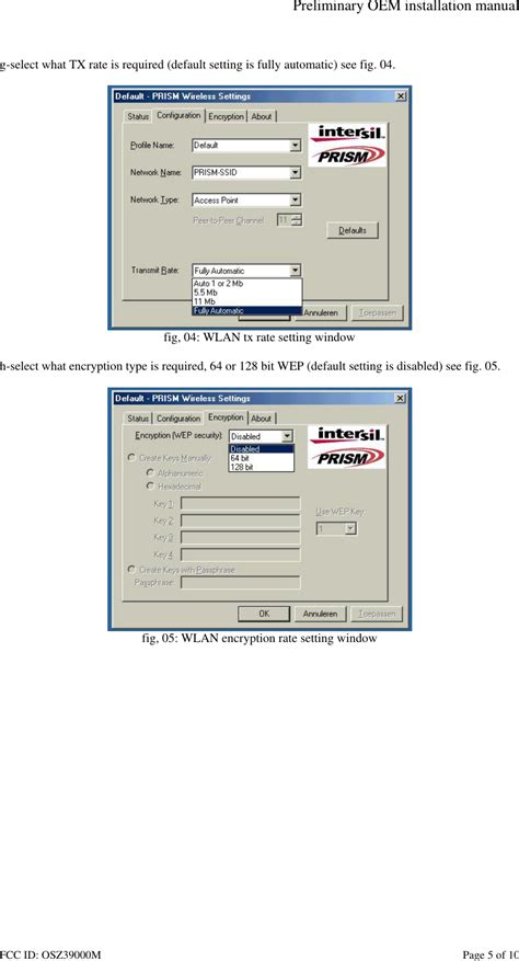 Conexant Systems M Ghz Ieee G A Wlan Minipci Card User