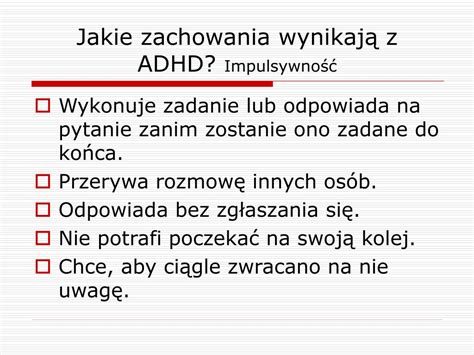 PPT Metody Pracy Z Dzieckiem Z ADHD PowerPoint Presentation Free