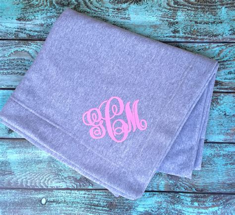 Monogrammed blankets Monogram Blanket Christmas gifts