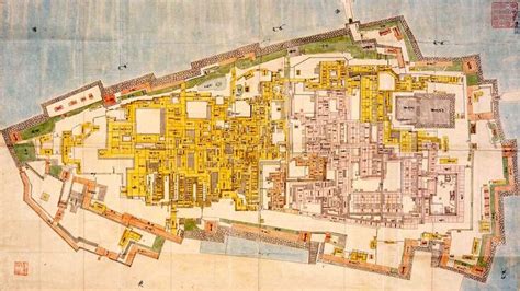 江戸城本丸の平面図（江戸城御本丸御表御中奥御大奥総絵図）の拡大画像｜江戸ガイド Japanese Castle Castle Plans