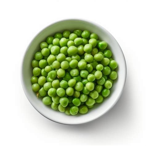 Premium Ai Image Green Peas In Bowl Isolated On White Background Top View