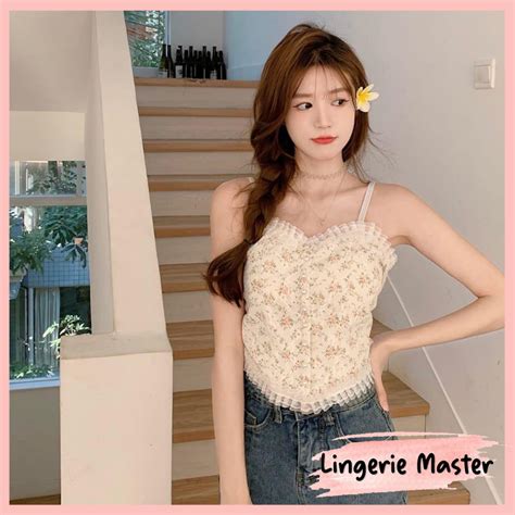 Jual LINGERIE MASTER B 97 Tanktop Bra Bh Crop Korean Lace Pearl