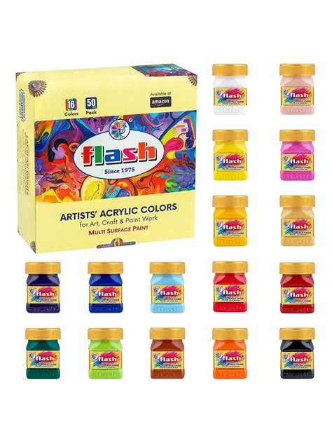 Acrylic Color Set – 16 Colors – Flashpaints