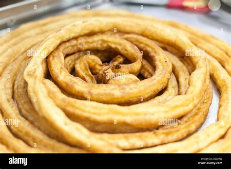 Freshly Made Spanish Churros In A Traditional Churreria Stock Photo Alamy