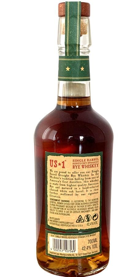 Michter S Us Single Barrel Straight Rye Ratings And Reviews