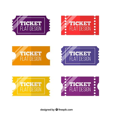 Tickets Flat Design Pack Free Vector