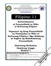 Filipino Q Mod Komunikasyon Pdf Republika Ng Pilipinas Kagawaran