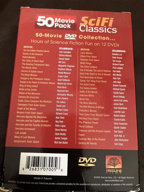 Sci Fi Classics 50 Movie Pack Dvd 2004 12 Disc Set Ebay