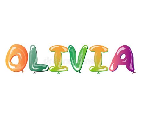 Olivia Female Name Balloons Stock Vector Illustration Of Baby Banner