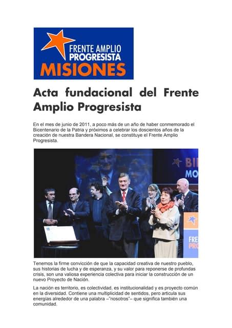 Acta Fundacional Del Frente Amplio Progresista Pdf