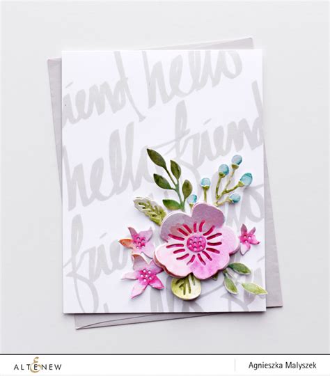 Hello Friend Card With Layered Floral Elements Die Set Altenew Blog