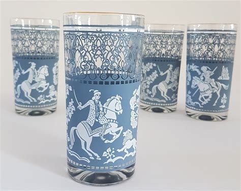 Vintage Cocktail Glasses Jeannette Jasperware Arabian Knights In