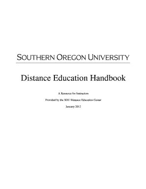 Fillable Online Inside Sou Distance Education Handbook A Faculty