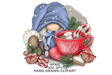 Christmas Gnome PNG Hot Cocoa Winter Clipart