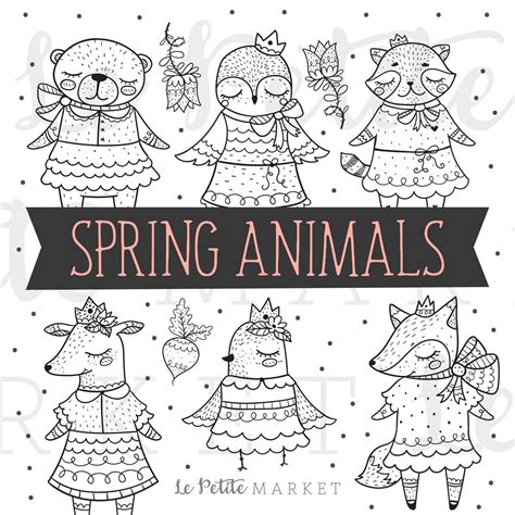 Cute Spring Animals Clip Art Cute Easter Animals Clipart