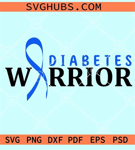 Diabetes warrior SVG, diabetes awareness svg, Diabetes Ribbon SVG