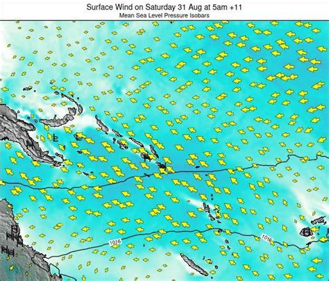 Solomon Islands Surface Wind on Wednesday 24 Feb at 11am SBT