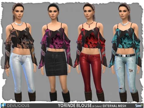 The Sims Resource Yourinde Tops By Devilicious • Sims 4 Downloads