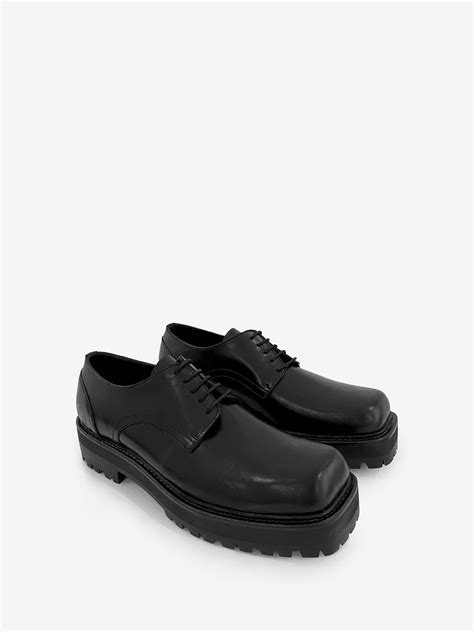 Chunky Derby Shoes With Square Toe In Black Leather Tms221102 Tarmor