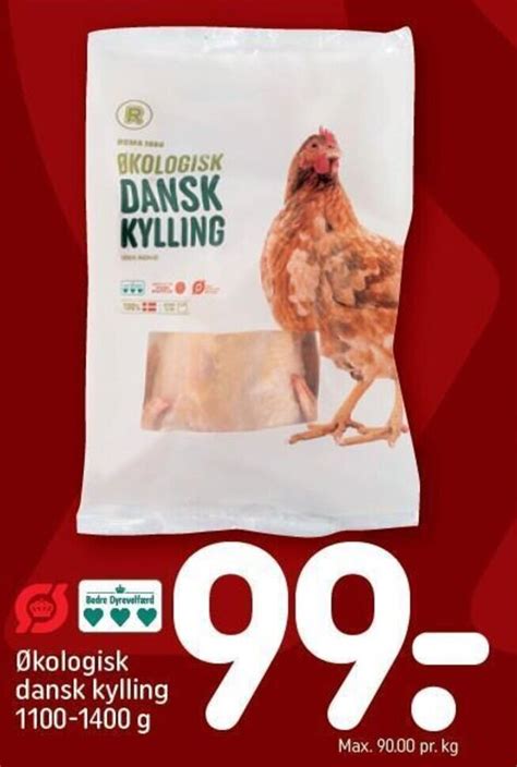 Økologisk Dansk Kylling 1100 1400g tilbud hos Rema 1000