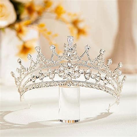 Aw Bridal Crown For Women Queen Crown Crystal Flower Princess Tiara For