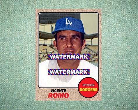 Vicente Romo Los Angeles Dodgers Custom Baseball Card Style Card