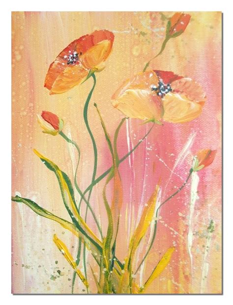 Acrylmalerei Mohnbl Ten Malen Acrylic Painting Poppies Acrylmalerei