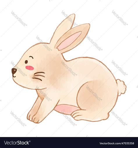 Rabbit is sitting watercolor paint design cute Vector Image