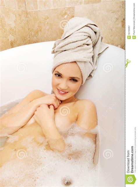 Woman Relaxing In Bathtub Stock Image Image Of Health