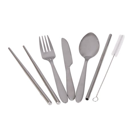 Appetito 6 Piece Stainless Steel Travellers Cutlery Set Silver