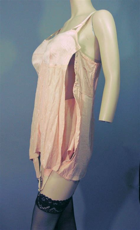 Vintage 40s All In One Corselette Sz Xl Open Bottom G… Gem